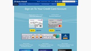 Bank of Hawaii - Credit Card Sign On