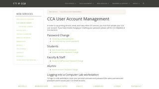 CCA User Account Management | Educational Technology Services