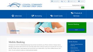 Coastal Community And Teachers CU - eServices - Mobile Banking