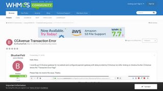 CCAvenue Transaction Error - Troubleshooting Issues - WHMCS ...