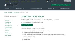 WebCentral Help | Central Community College