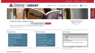 Welcome! - CCC Library - Research Guides at Clackamas Community ...