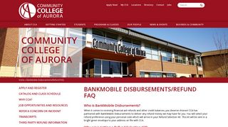 BankMobile Disbursements/Refund FAQ - Community College of Aurora