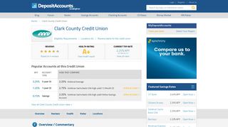 Clark County Credit Union Reviews and Rates - Deposit Accounts