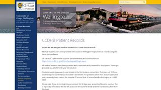CCDHB Patient Records - University of Otago