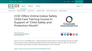 CCEI Offers Online Indoor Safety Child Care Training Course In ...