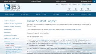 College of Coastal Georgia: Student Support