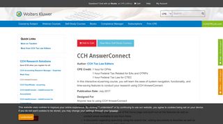 CCH CPELink - CCH AnswerConnect
