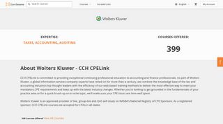 Wolters Kluwer - CCH CPELink | OpenSesame