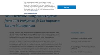 New Electronic Filing Status System from CCH ProSystem fx Tax ...