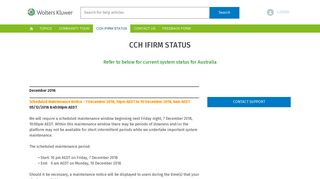 CCH iFirm Status - the Wolters Kluwer Community for CCH iFirm