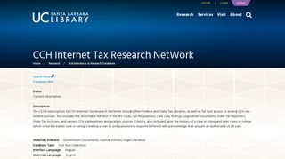 CCH Internet Tax Research NetWork | UCSB Library