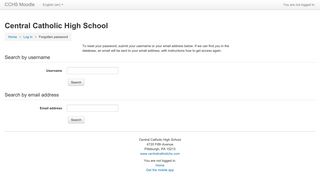 Forgotten password - Central Catholic Moodle - Central Catholic High ...