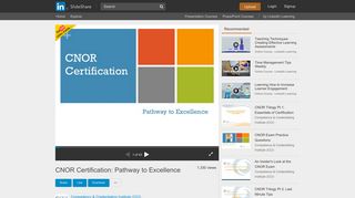 CNOR Certification: Pathway to Excellence - SlideShare