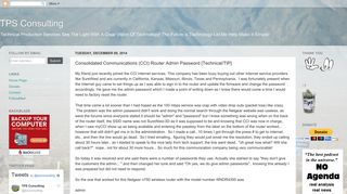 TPS Consulting: Consolidated Communications (CCI) Router Admin ...