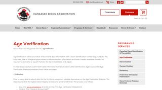 Canadian Bison Association :: Age Verification