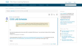 CCIE LAB Schedule - 25666 - The Cisco Learning Network