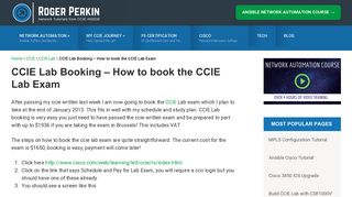 CCIE Lab Booking - How to book the CCIE Lab Exam - Roger Perkin
