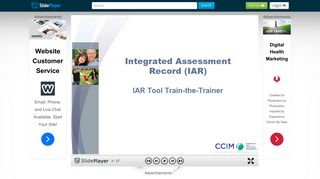 Integrated Assessment Record (IAR) IAR Tool Train-the-Trainer. - ppt ...