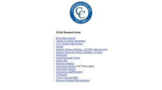 CCHS Student Portal - CCISD Portal