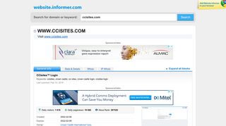 ccisites.com at WI. CCIsites™ Login - Website Informer