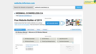 webmail.cciwireless.ca at WI. CCI Wireless Webmail :: Welcome to ...