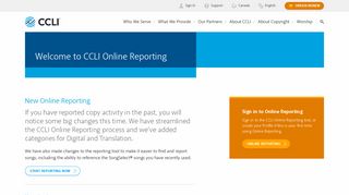 Welcome to CCLI Online Reporting – CCLI