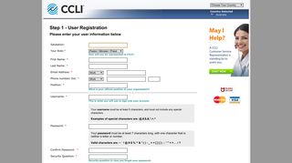 CCLI - User Registration