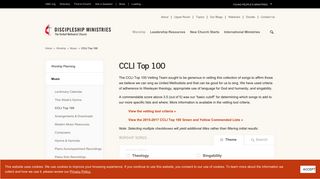 CCLI Top 100 - Discipleship Ministries | Equipping World-Changing ...