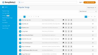 Popular Songs - SongSelect® by CCLI® - Worship planning starts here!