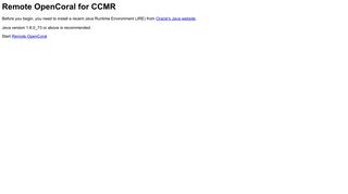 Remote Coral for CCMR