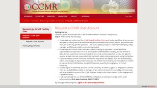 Cornell Center for Materials Research - Request a CCMR User Account