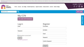 Register / Log In - CCN - City College Norwich