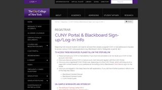 CUNY Portal & Blackboard Sign-up/Log-in Info | The City College of ...