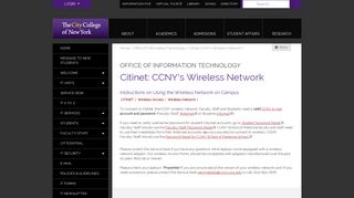 Citinet: CCNY's Wireless Network | The City College of New York