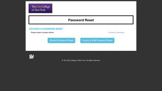 CCNY - Password Reset