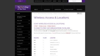 Wireless Access & Locations | The City College of New York