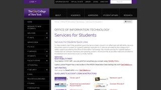 Services for Students | The City College of New York