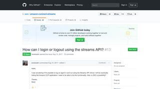 How can I login or logout using the streams API? · Issue #13 · aws ...