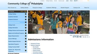 Admissions Information | Community College of Philadelphia