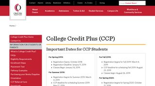 College Credit Plus - Owens Community College