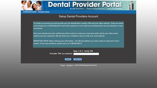 Setup Dental Providers Account - CCPOA Benefit Trust Fund