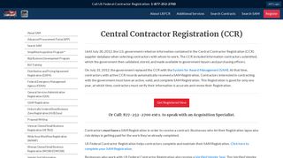 Central Contractor Registration (CCR) - USFCR