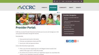 Provider Portal - Child Care Resource Center