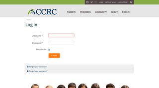 Log in - Child Care Resource Center (CCRC)