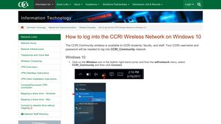How to log into the CCRI Wireless Network on Windows 10 ...