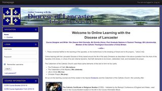 Lancaster Diocese: Virtual Learning Environment