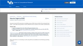 How do I login to CCR? : Center for Computational Research