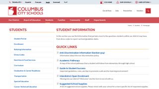 Students / Homepage - Columbus City Schools