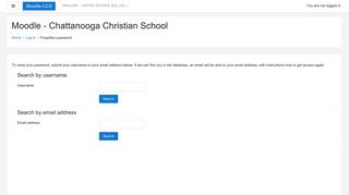 Forgotten password - Moodle - Chattanooga Christian School - RenWeb